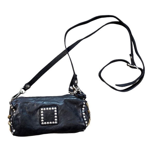 Studded Black Campomaggi Barrel Bag - Picture 2 of 4